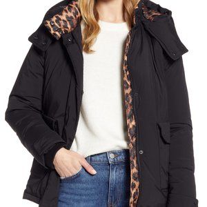 halogen hooded puffer jacket